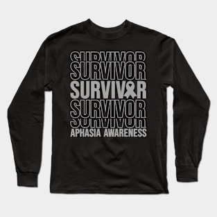 Aphasia Awareness Aphasia Survivor Long Sleeve T-Shirt